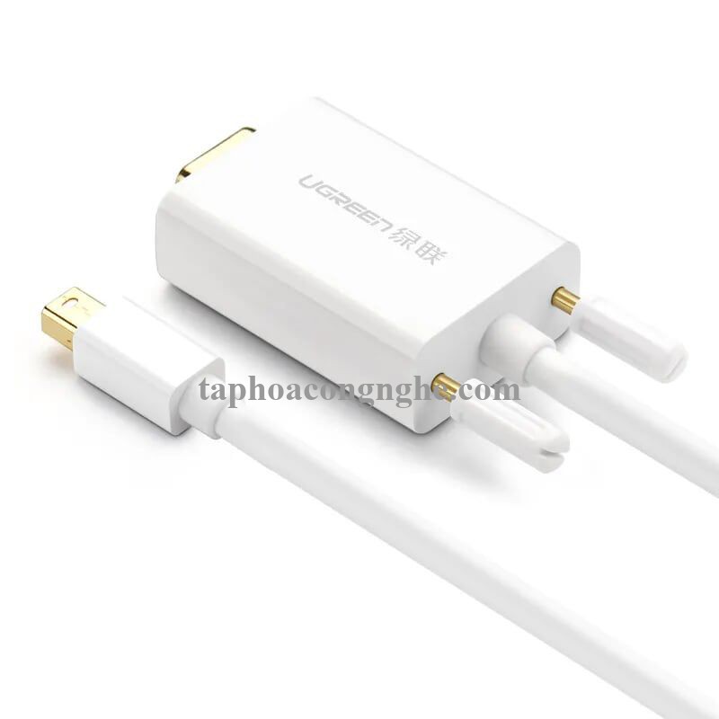 Ugreen 10444 3M Màu Trắng Cáp chuyển đổi Mini DP sang VGA hỗ trợ phân giải 1080P MD103 30010444